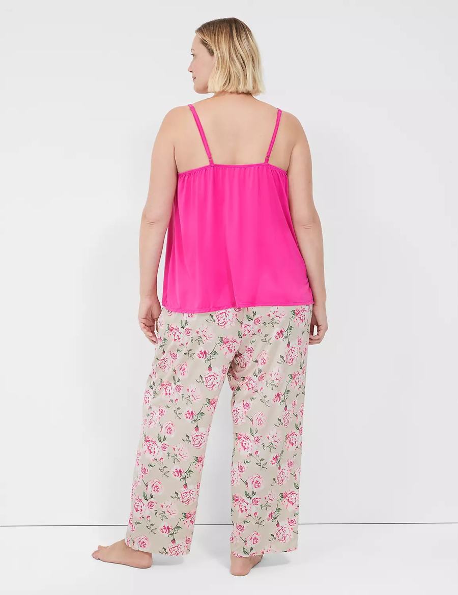 Rose Pink Lane Bryant DreamyCool Cami & Block Pant PJ Set Women Pajamas | BTO8181XW