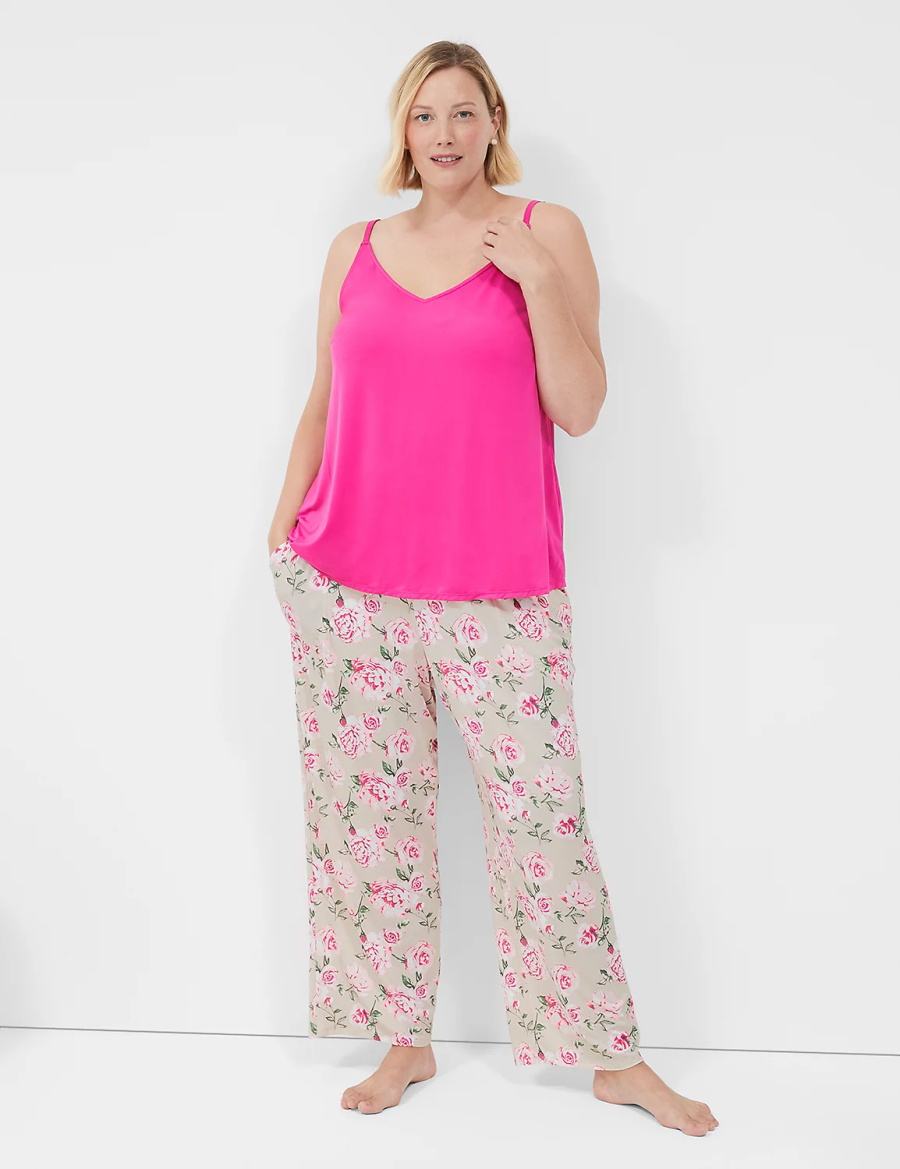 Rose Pink Lane Bryant DreamyCool Cami & Block Pant PJ Set Women Pajamas | BTO8181XW