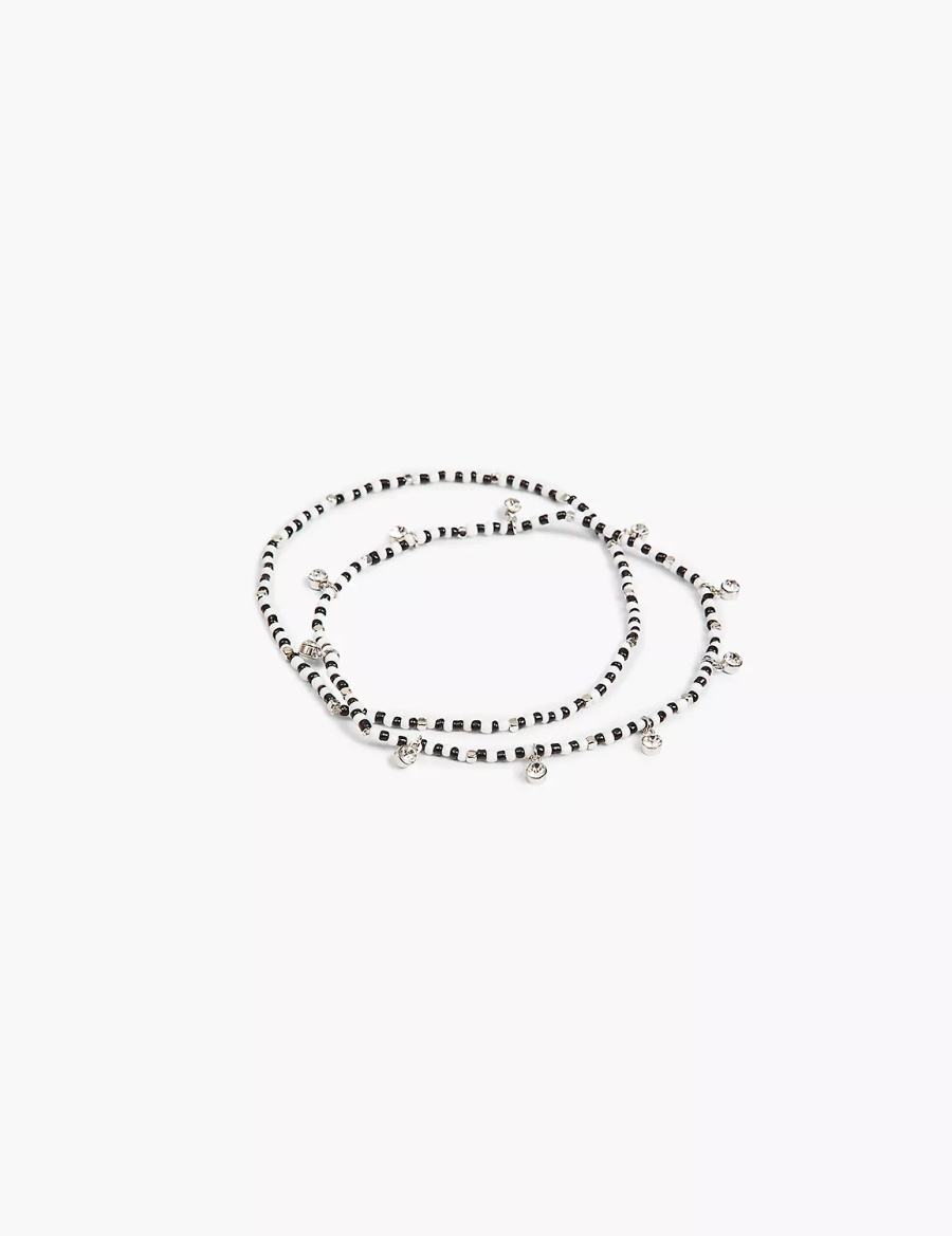 Silver Lane Bryant Beaded Stretch Women Anklet | KOO5430GM