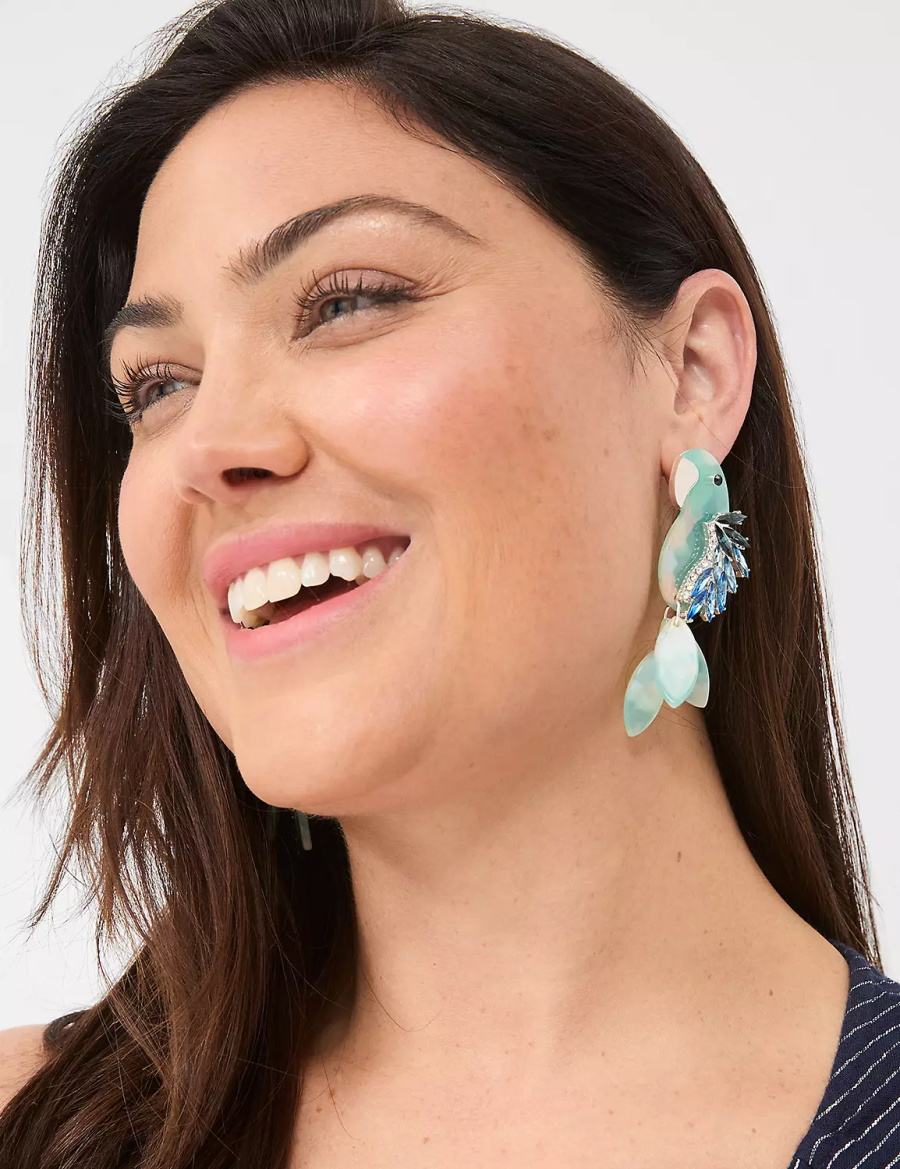 Silver Lane Bryant Blue Parrot Statement Women Earrings | XOU2027HS