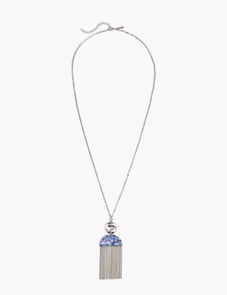 Silver Lane Bryant Blue Tassel Women Pendant Necklace | FQO8337GQ