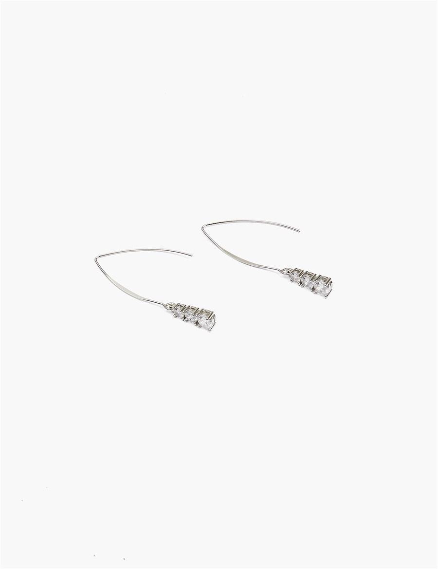 Silver Lane Bryant Crystal Wire Drop Women Earrings | FBU2854WL