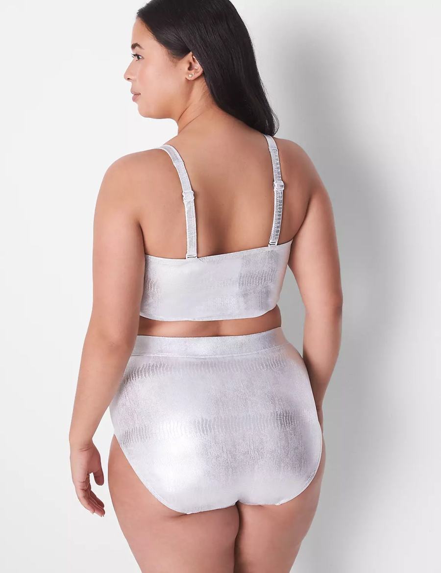 Silver Lane Bryant Foil Swim Women Briefs | KNO97NI