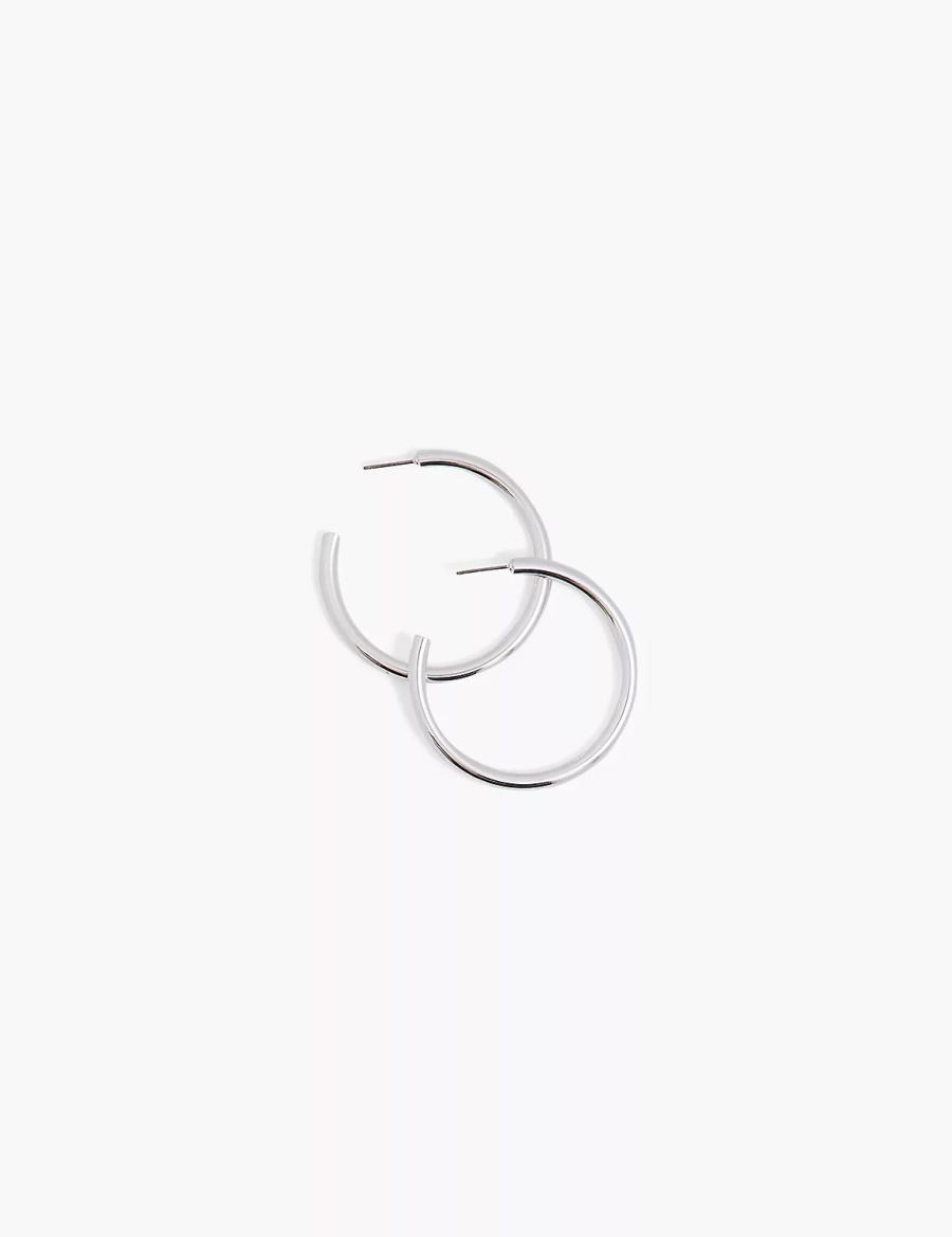 Silver Lane Bryant Layered Women Hoop Earrings | XGZ4630PH