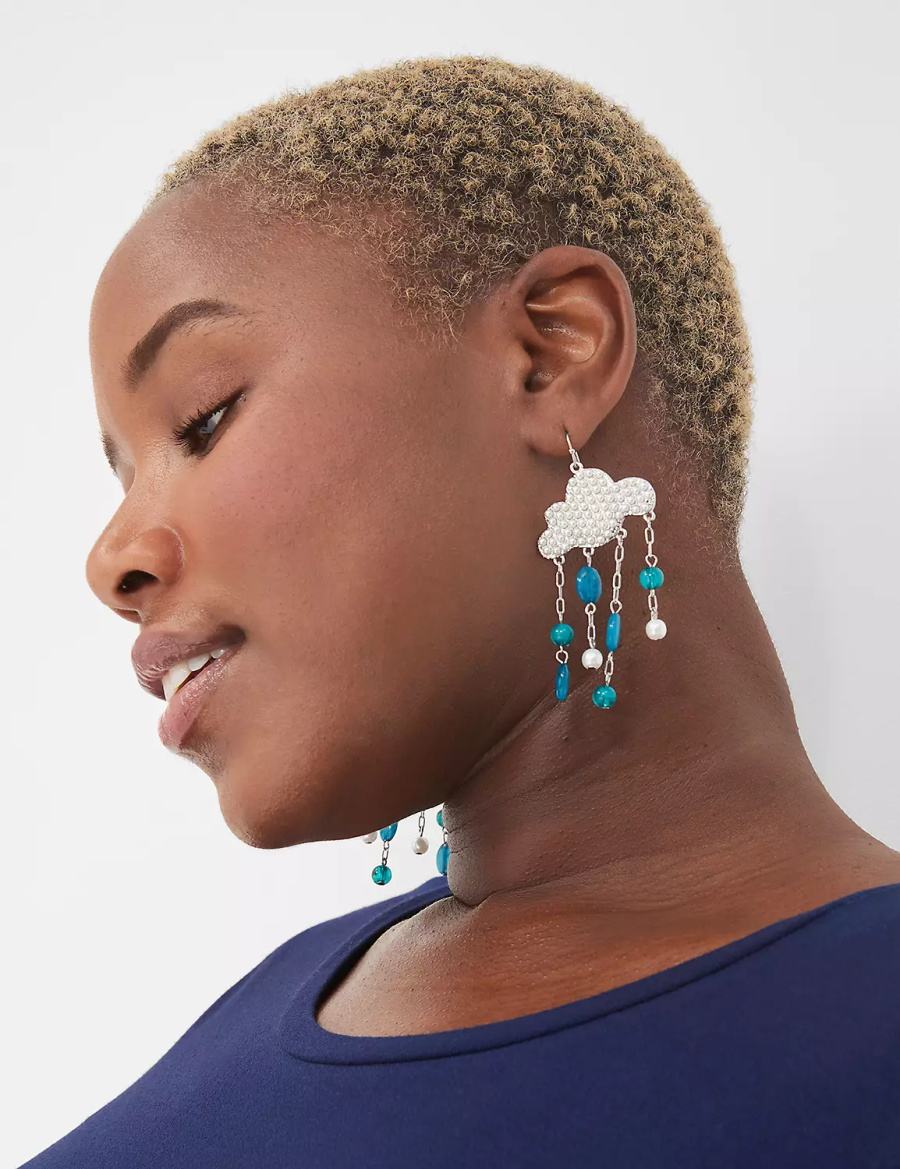 Silver Lane Bryant Spring Whimsy Rain Cloud Statement Women Earrings | GDY7787BP