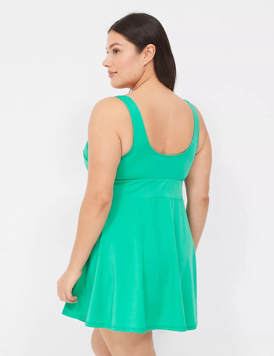 Turquoise Lane Bryant No-Wire Scoop-Neck Swim Women Dress | DRZ5479VR