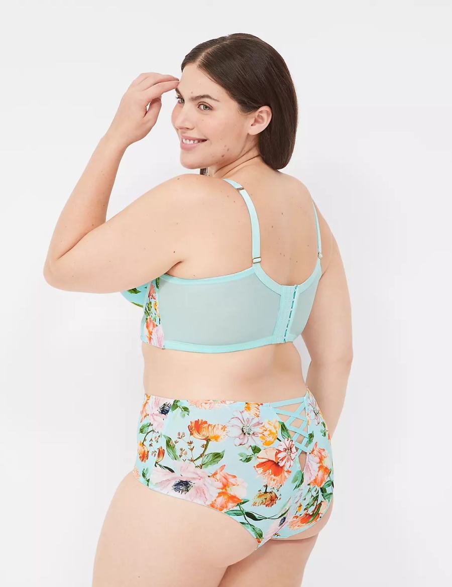 Turquoise Lane Bryant Printed Boost Longline Women Balconette Bra | FAB1548FQ