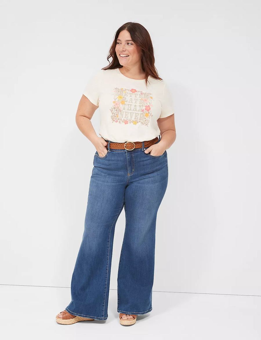 White Lane Bryant Better Late Than Never Graphic Tee Women T Shirts | JWH8674FI