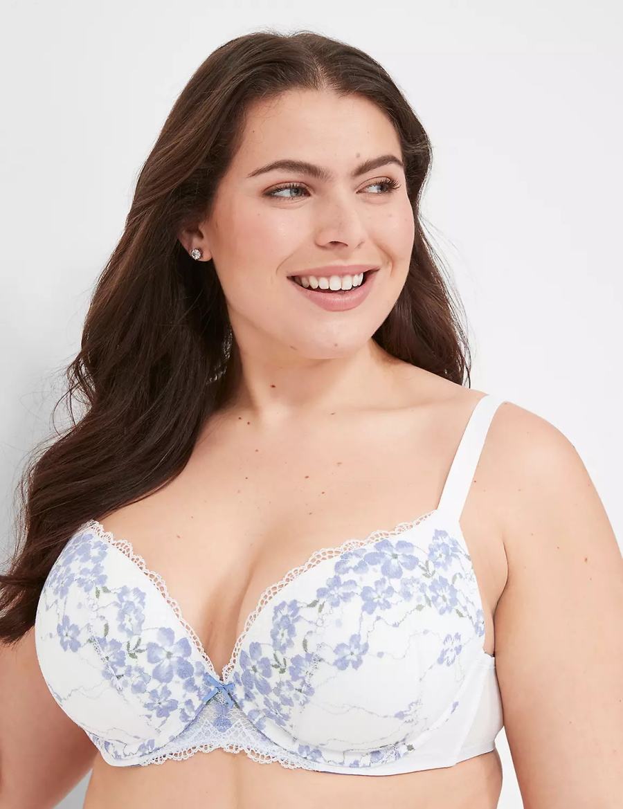 White Lane Bryant Boost Plunge With Lace Women Bralettes | IWB346PF