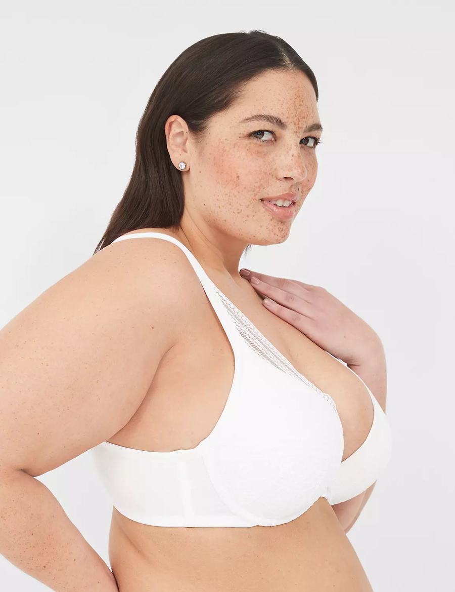 White Lane Bryant Boost Plunge With Lace Women Bralettes | BWM7834TS