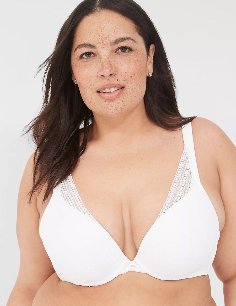 White Lane Bryant Boost Plunge With Lace Women Bralettes | BWM7834TS