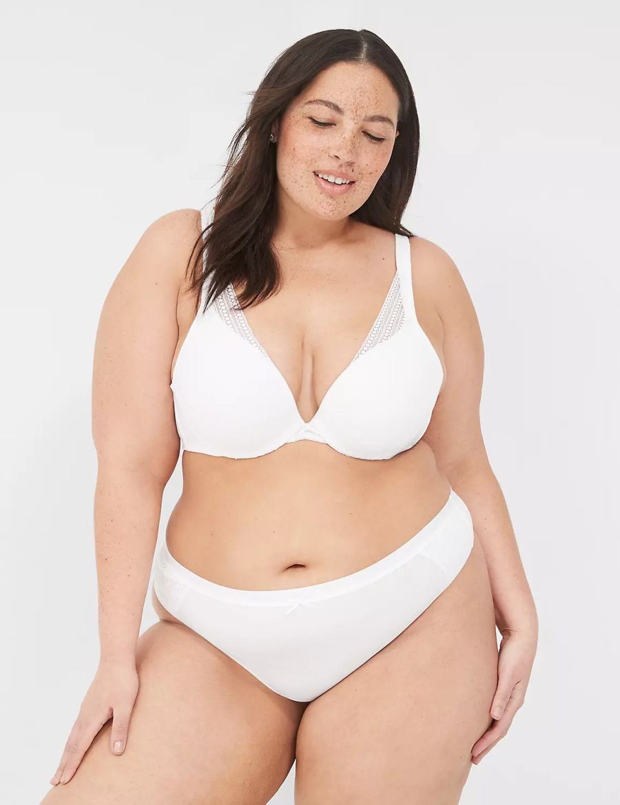 White Lane Bryant Boost Plunge With Lace Women Bralettes | BWM7834TS