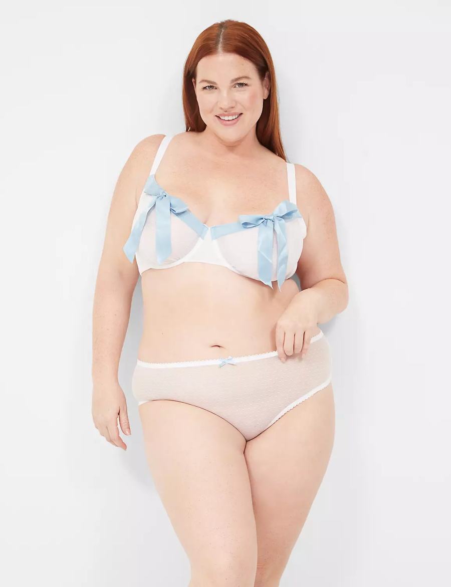 White Lane Bryant Bow-Back Sheer Women Briefs | QQT9362YG