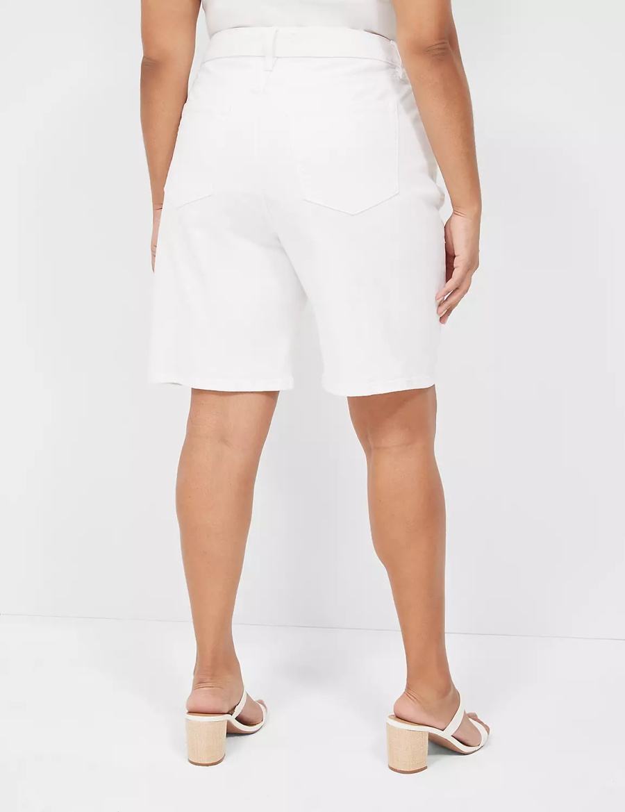 White Lane Bryant Boyfriend Fit Bermuda Jean Women Shorts | VIB3136DH