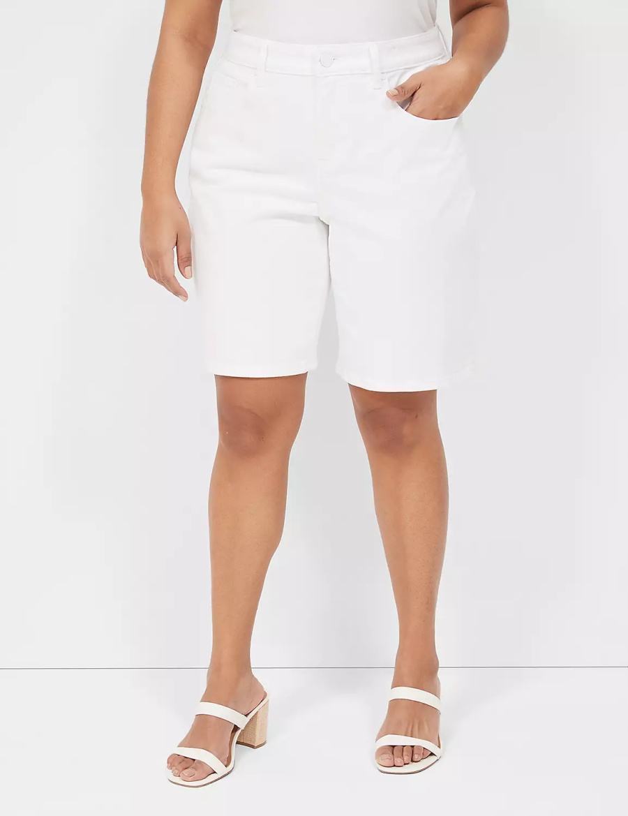 White Lane Bryant Boyfriend Fit Bermuda Jean Women Shorts | VIB3136DH