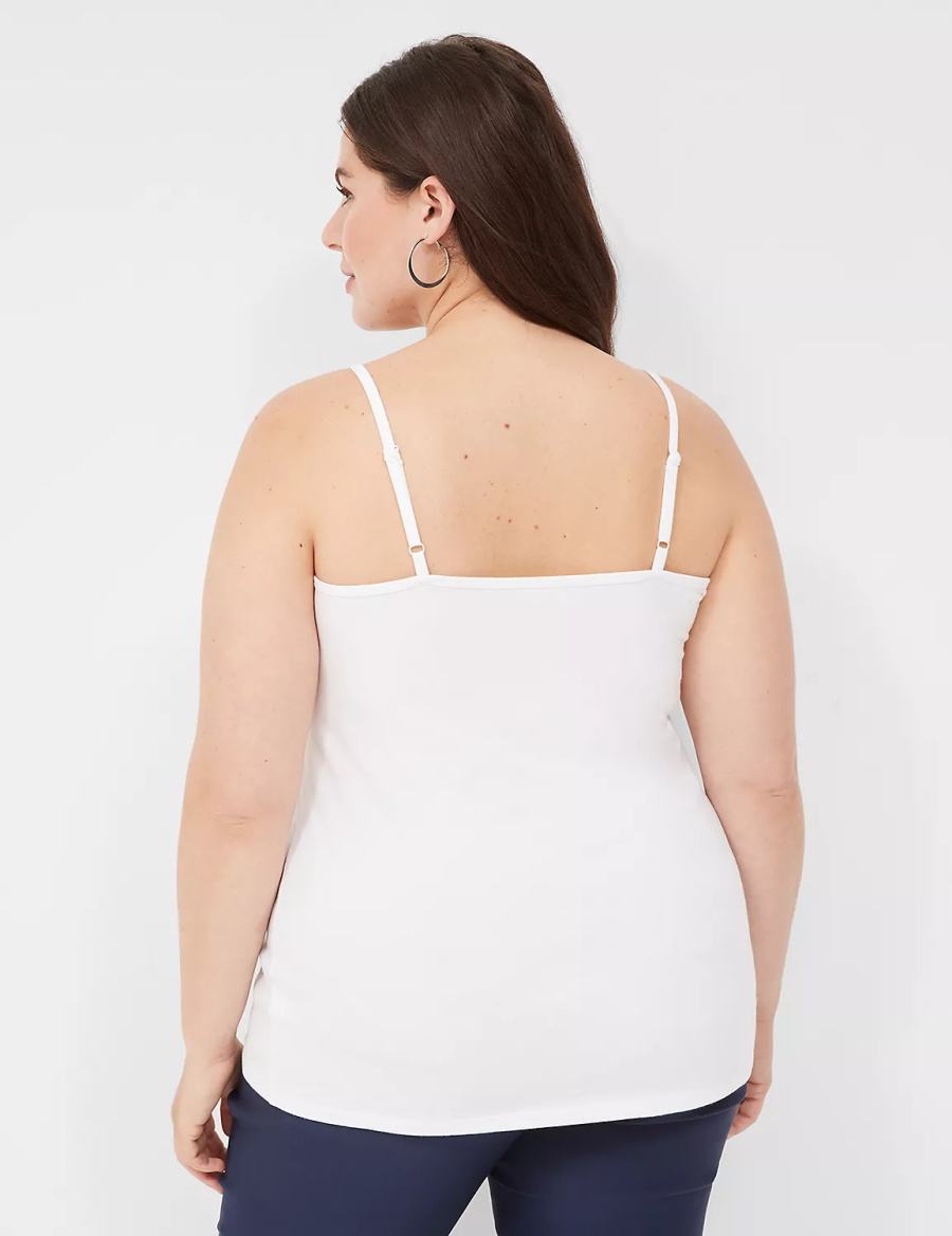 White Lane Bryant Cotton Cami Women Tank Top | UGN1764RZ