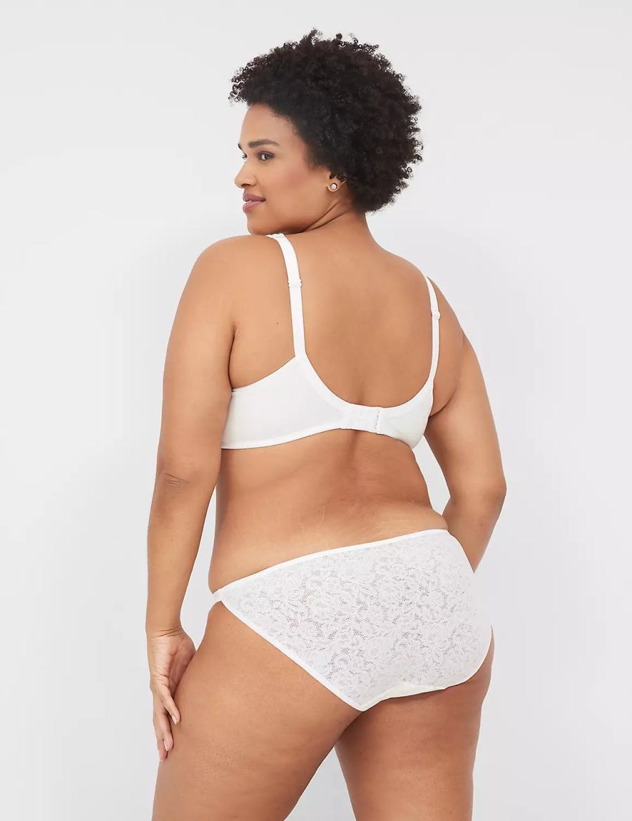 White Lane Bryant Cotton Double-String With Lace Back Women Bikini Panty | LFI8967YJ