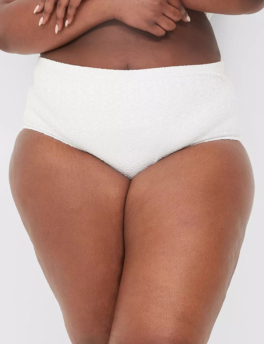 White Lane Bryant Crochet Mid-Rise Swim Women Briefs | IBV9794XD