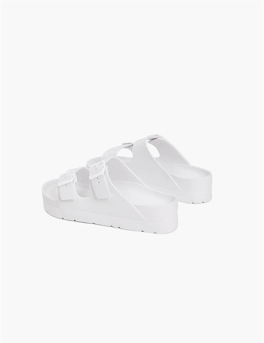 White Lane Bryant Double-Band Women Slide Sandals | EWB1946VX