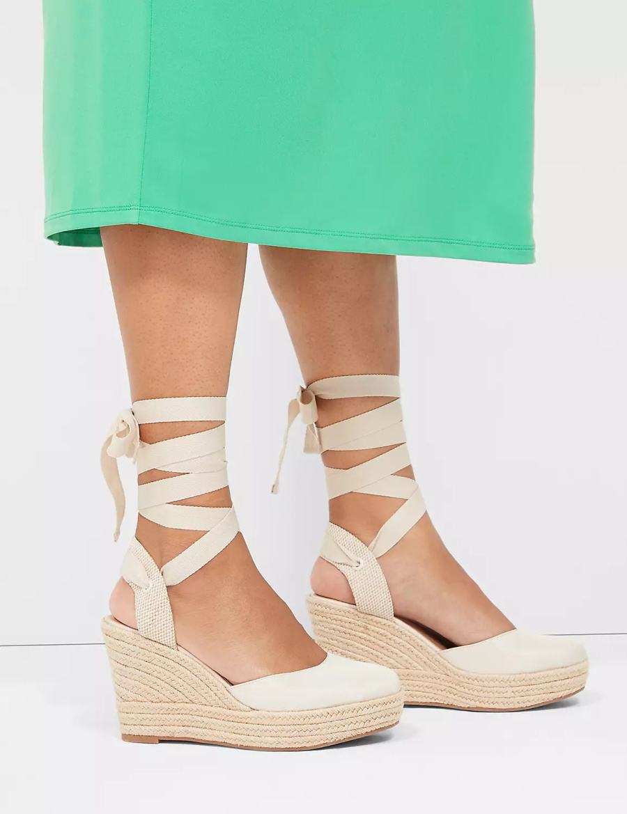 White Lane Bryant Dream Cloud Ankle-Tie Espadrille Women Wedge Sandals | DLT3332ML