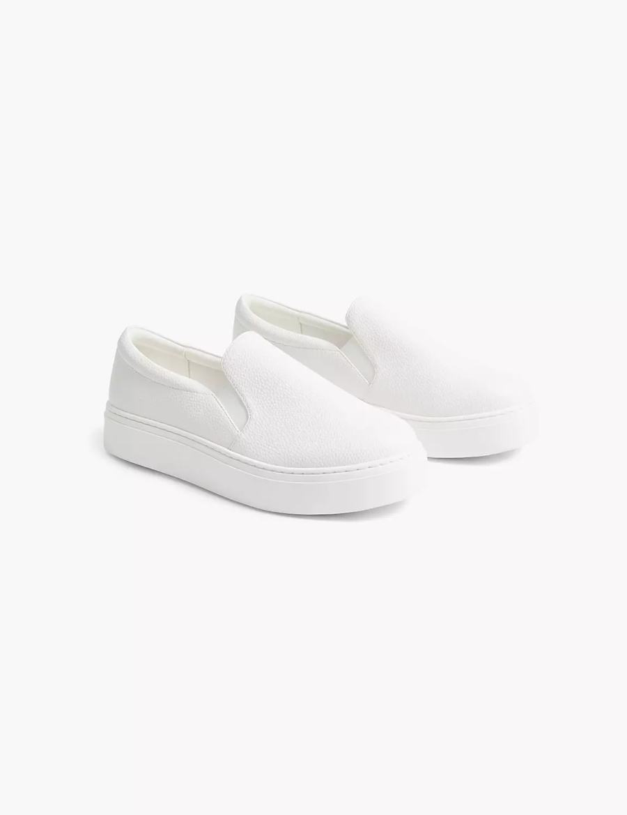 White Lane Bryant Dream Cloud Slip-On Faux-Leather Platform Women Sneakers | AHC5723RE