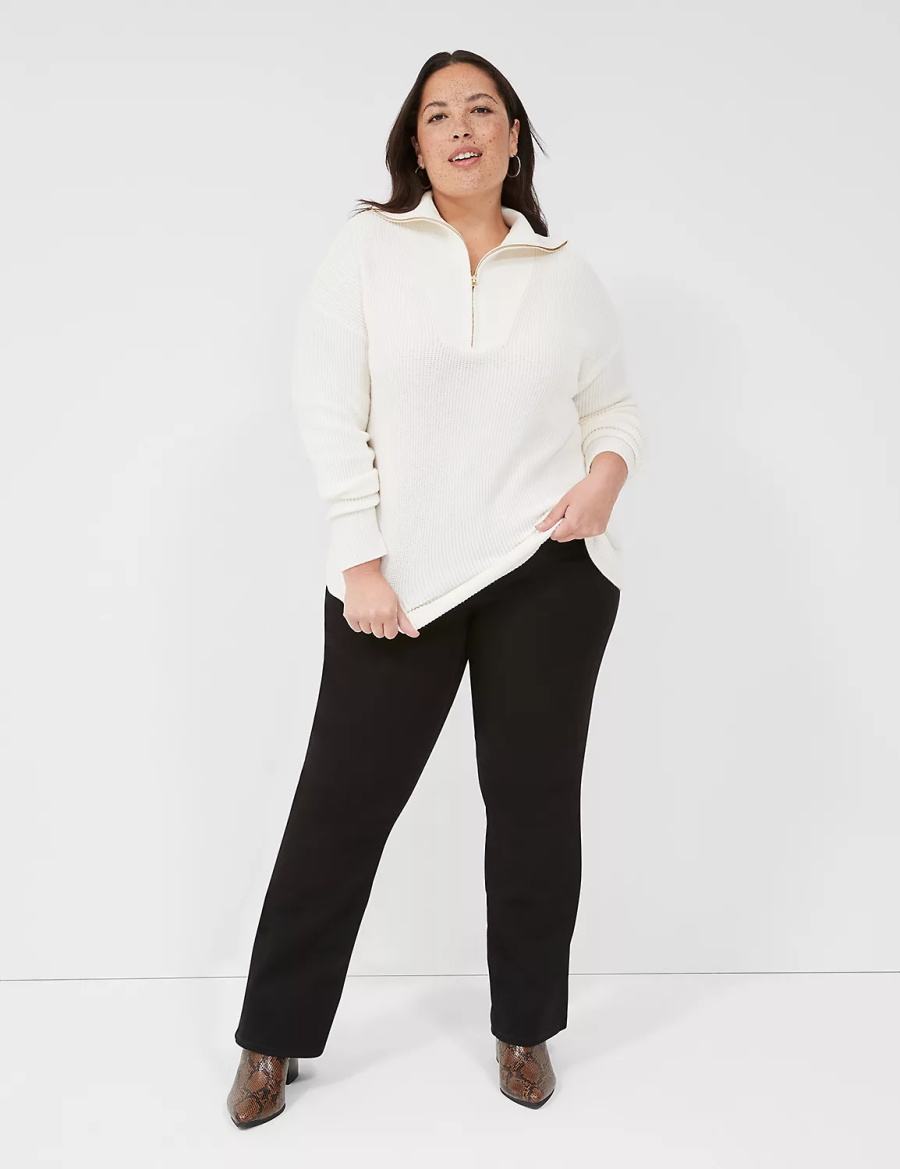 White Lane Bryant Half-Zip Mock-Neck Women Sweaters | ZZH9134FK