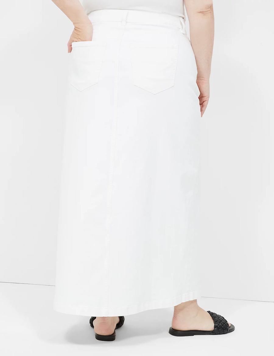 White Lane Bryant High-Rise Denim Maxi Women Skirts | SPS145AF