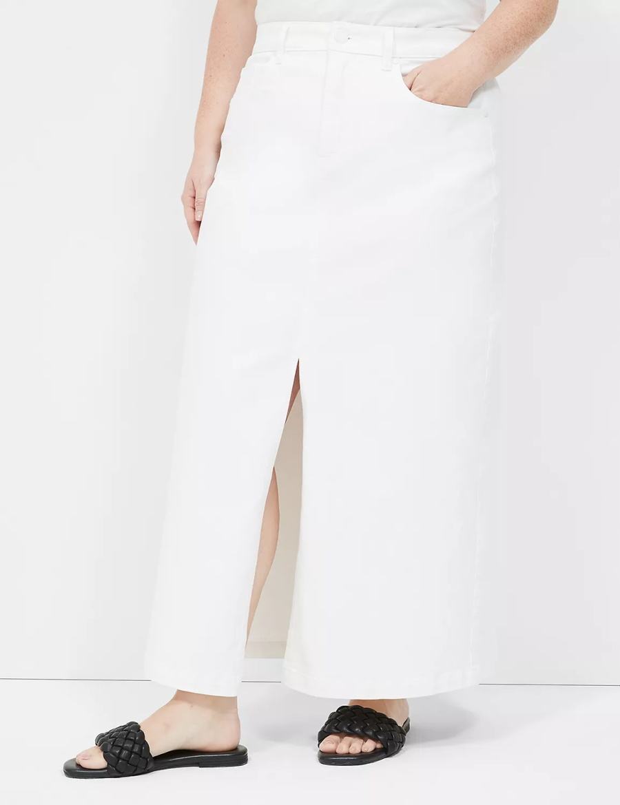 White Lane Bryant High-Rise Denim Maxi Women Skirts | SPS145AF