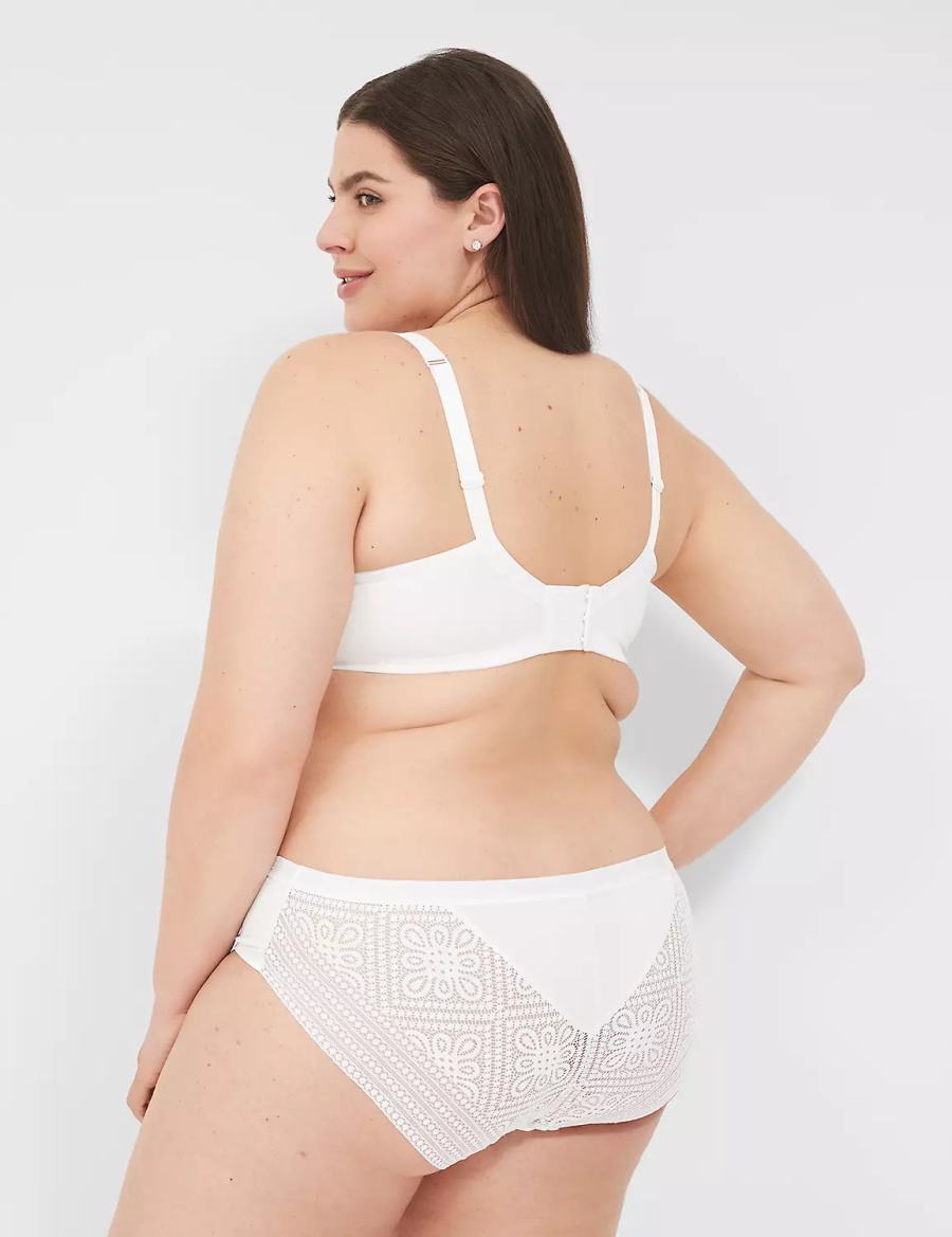 White Lane Bryant Lightly Lined With Lace Women Balconette Bra | ENJ5855NR