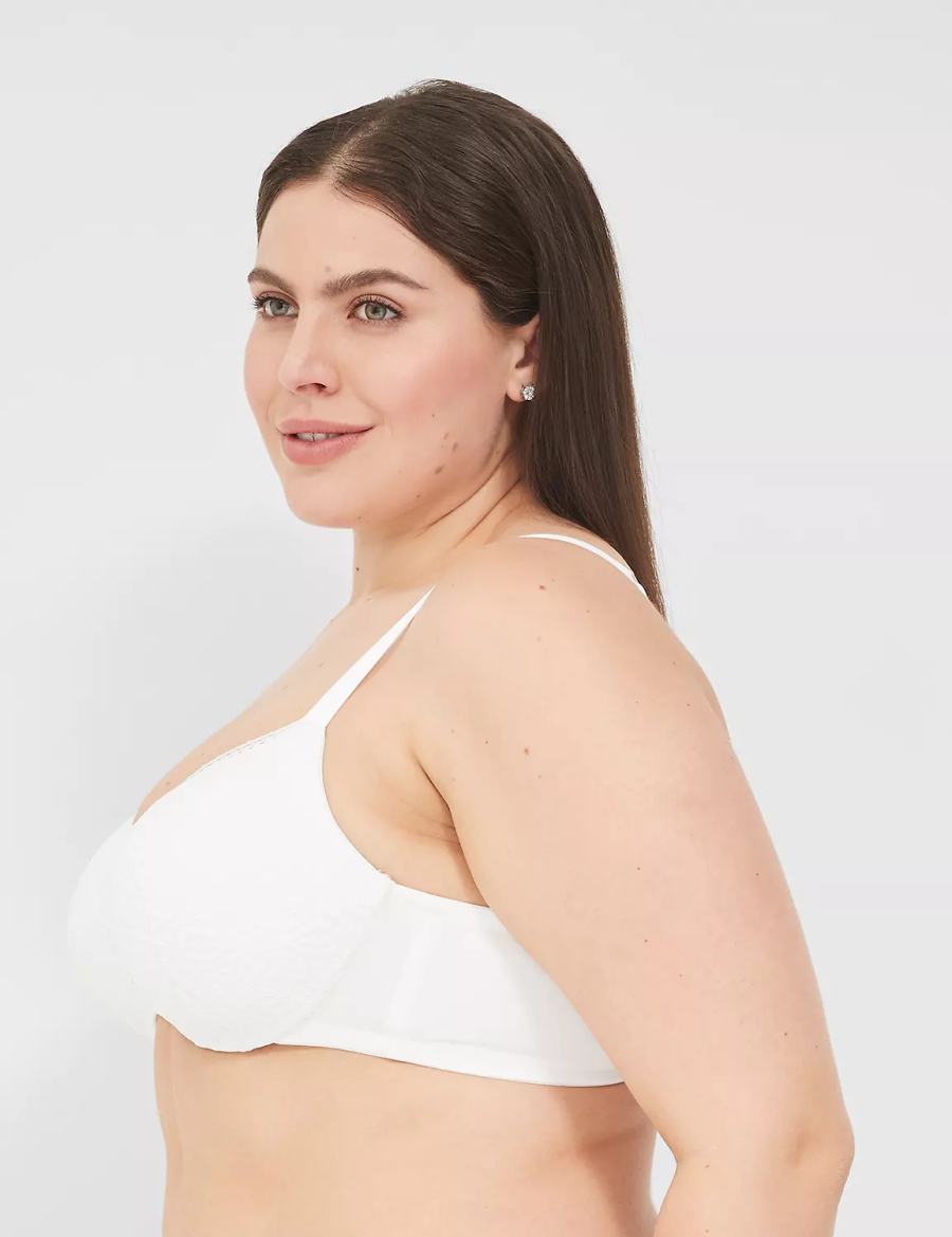 White Lane Bryant Lightly Lined With Lace Women Balconette Bra | ENJ5855NR