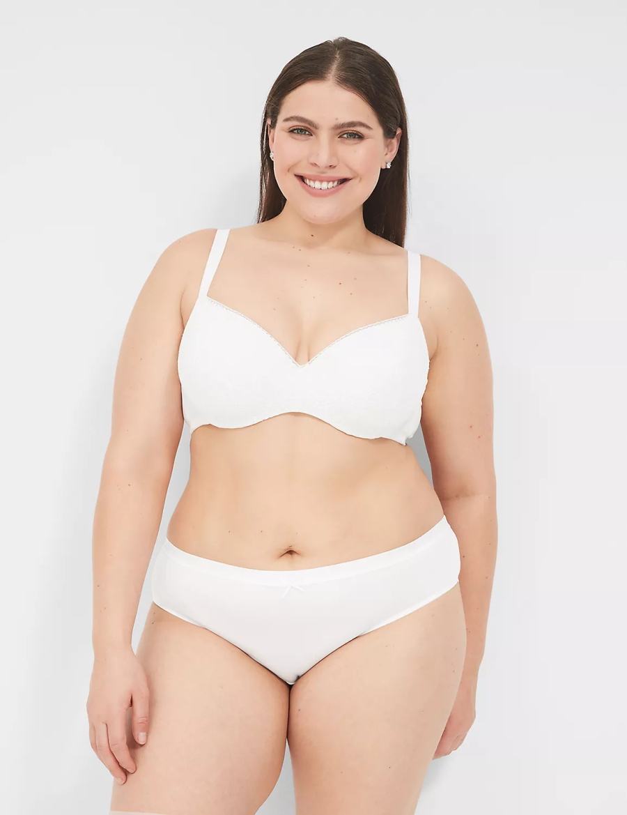 White Lane Bryant Lightly Lined With Lace Women Balconette Bra | ENJ5855NR