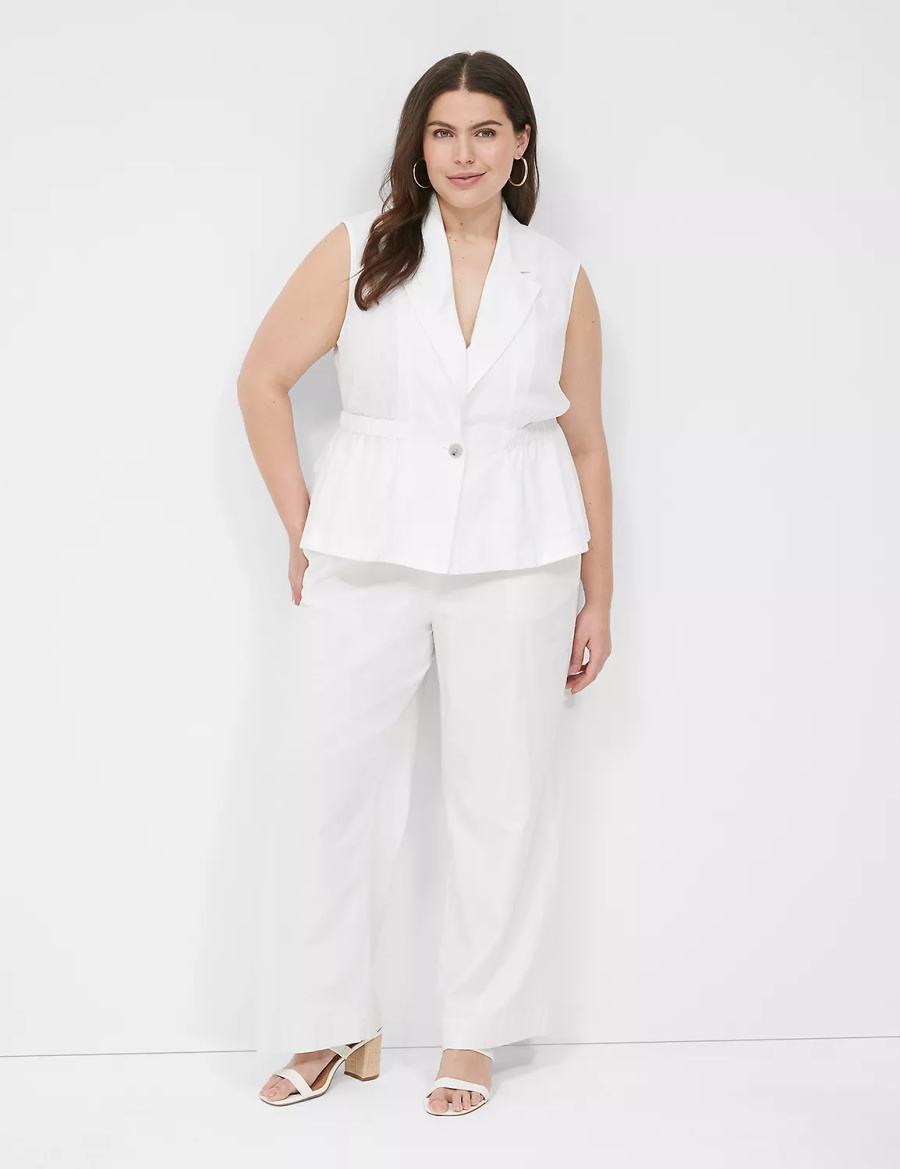 White Lane Bryant Linen Peplum Women Vest | INM9190WQ