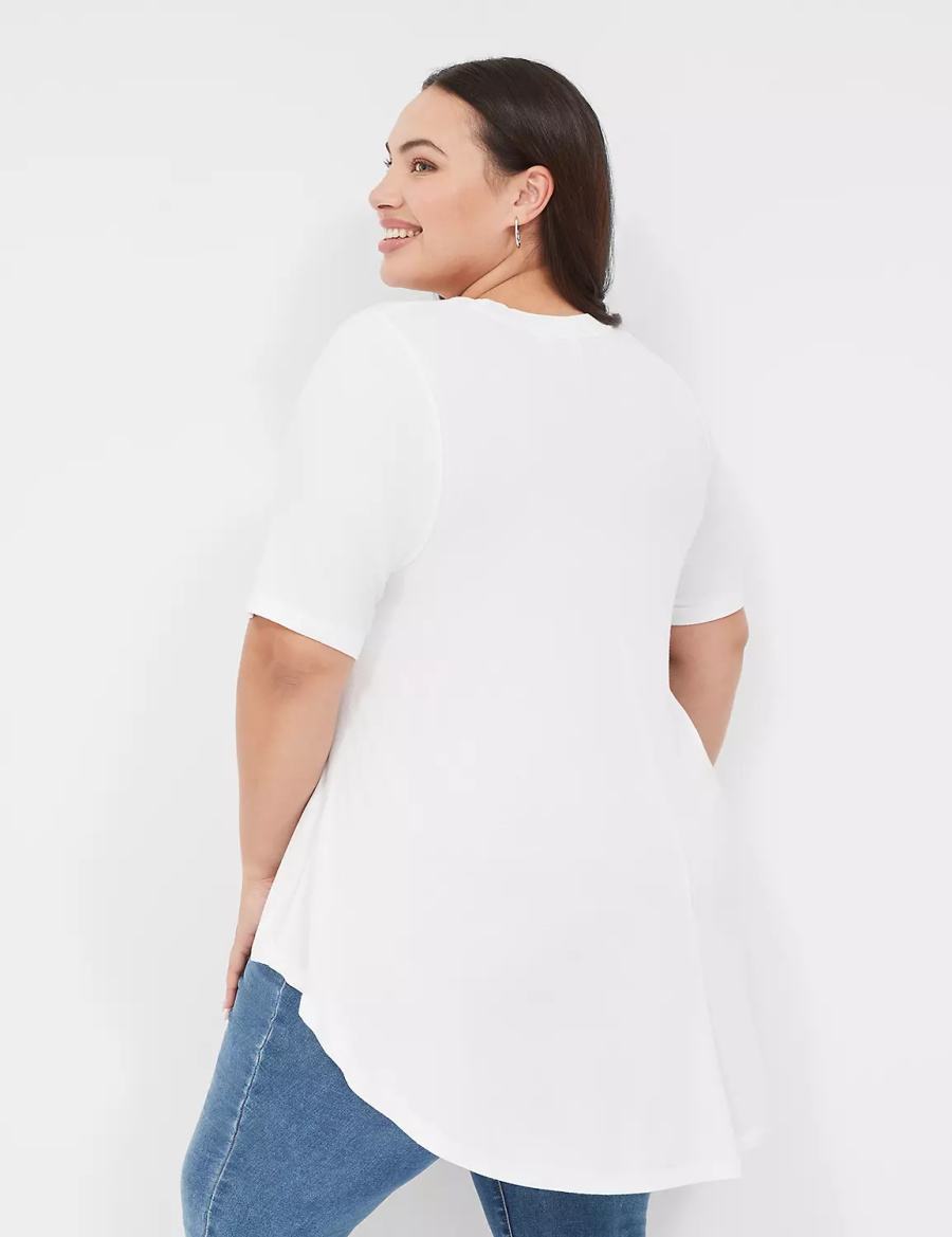 White Lane Bryant Max Swing Perfect Sleeve Crew-Neck Tee Women T Shirts | RZK9269CM