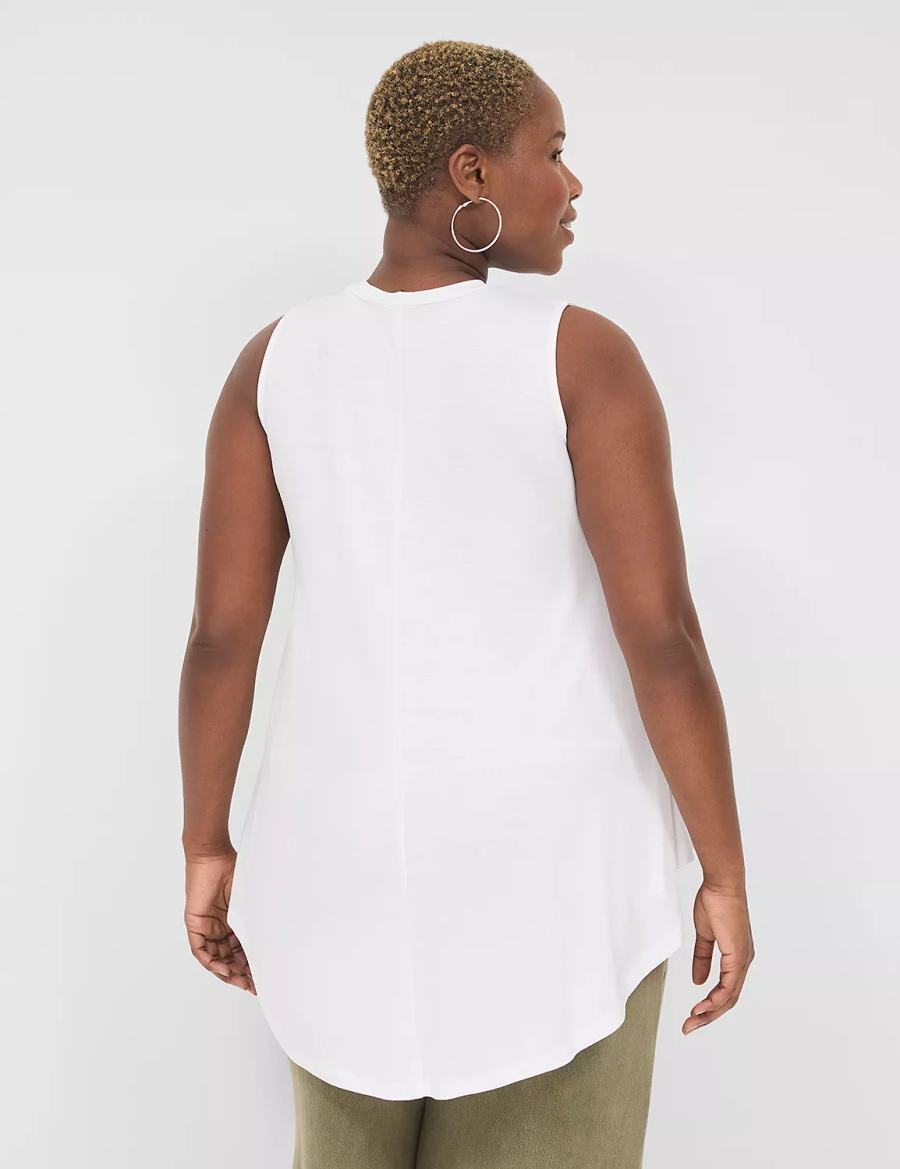 White Lane Bryant Max Swing Sleeveless High-Neck Tunic Women T Shirts | FPB9899SQ