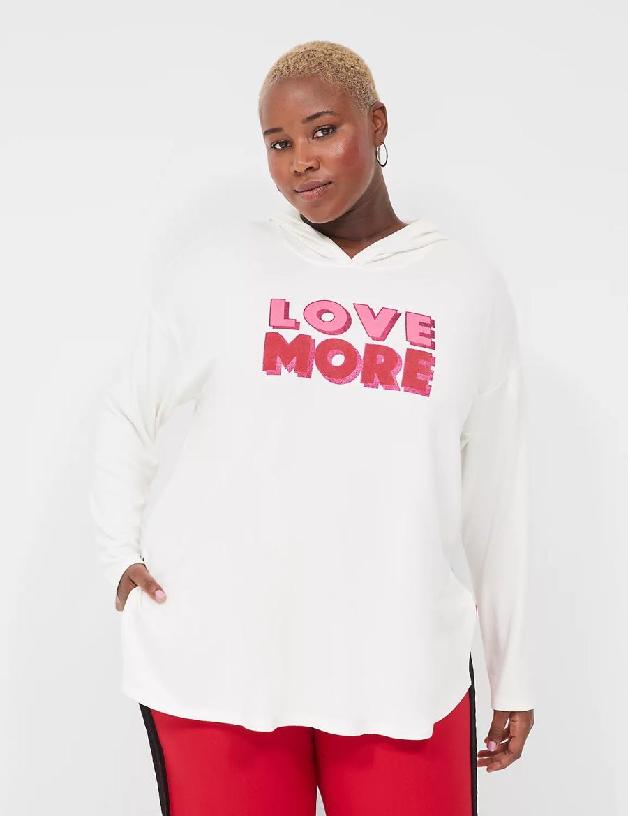 White Lane Bryant Relaxed Love More Graphic Women Hoodie | ECT6944NB