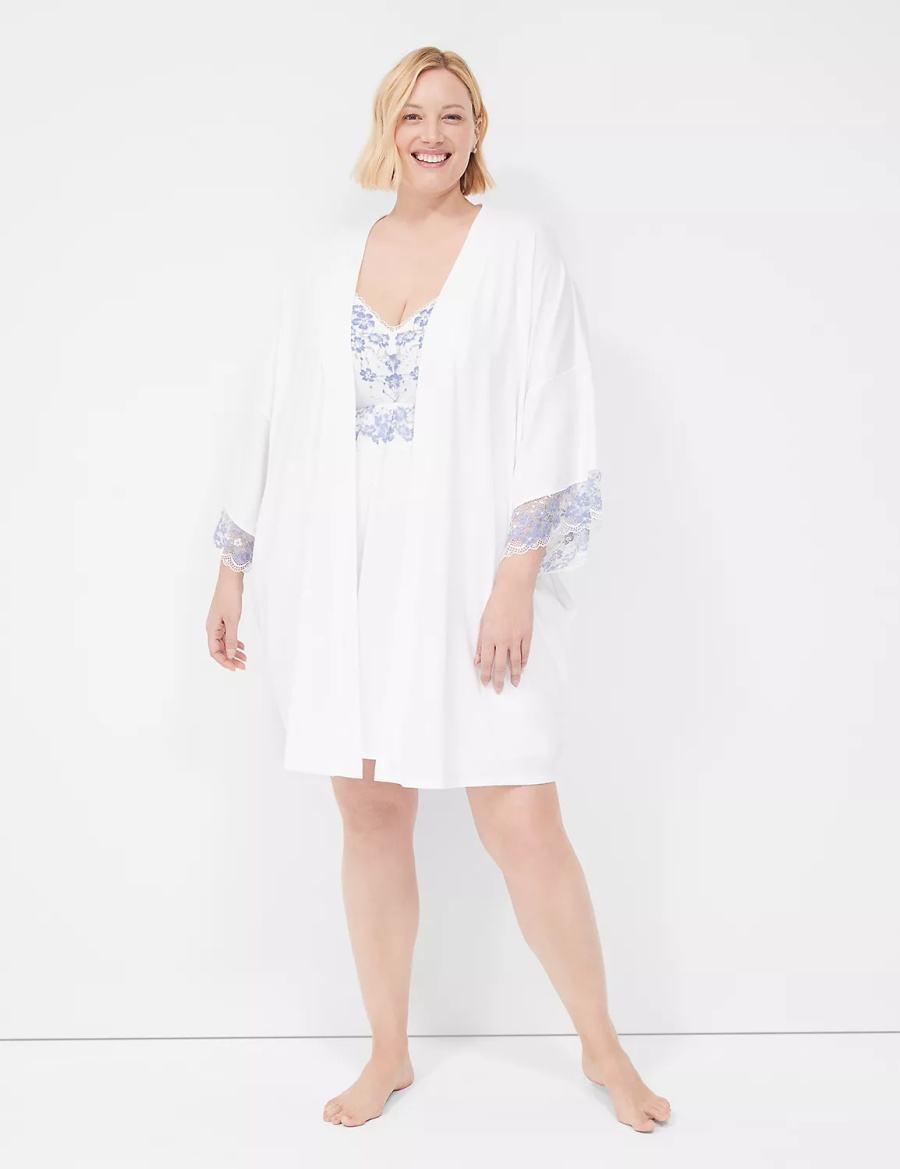 White Lane Bryant Romance Lace-Trim Women Robe | JBN8535JC