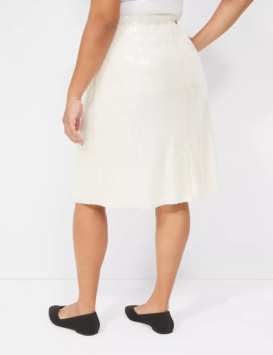 White Lane Bryant Sequin Fit & Flare Women Skirts | FYY3517DY