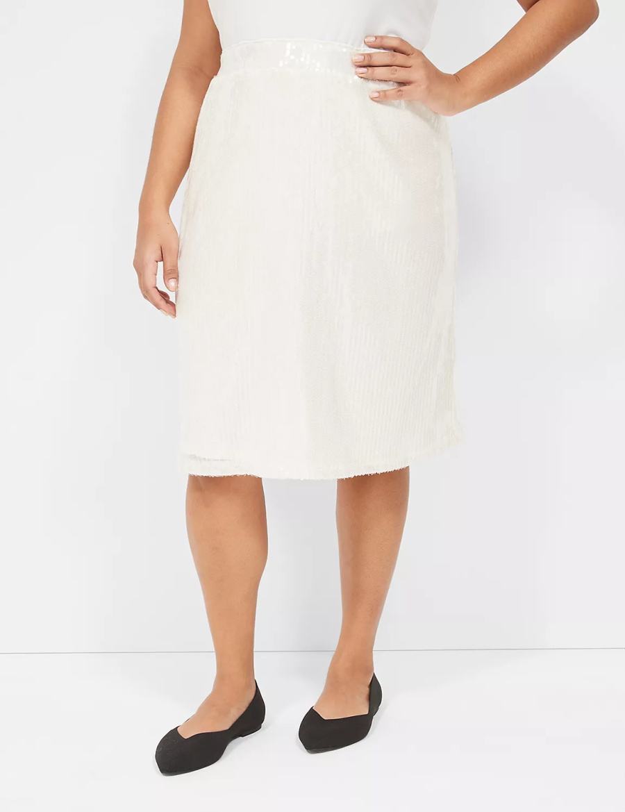 White Lane Bryant Sequin Fit & Flare Women Skirts | FYY3517DY