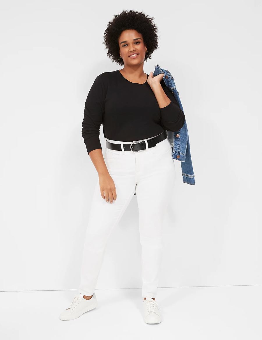 White Lane Bryant Signature Fit White Skinny Women Jeans | XFE1785JG