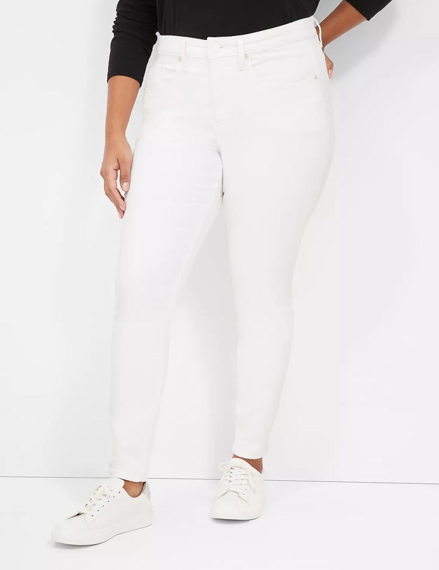 White Lane Bryant Signature Fit White Skinny Women Jeans | XFE1785JG