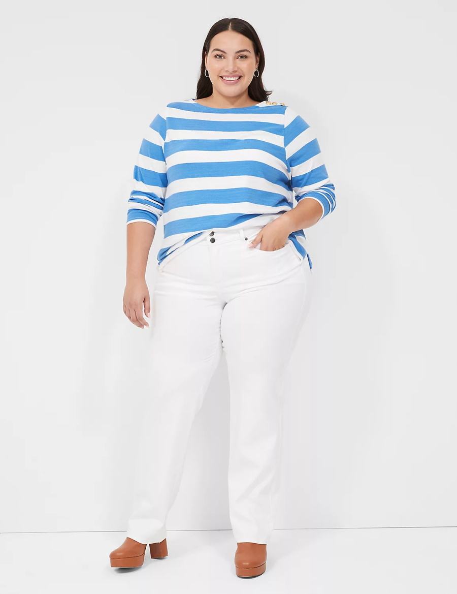 White Lane Bryant Tighter Tummy Fit High-Rise Straight Women Jeans | MFW2577HV