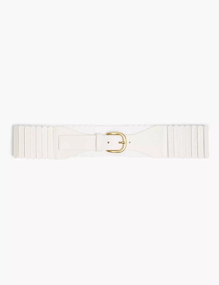 White Rose Lane Bryant Faux-Leather Stretch Accordion Women Belts | HJJ7235YU