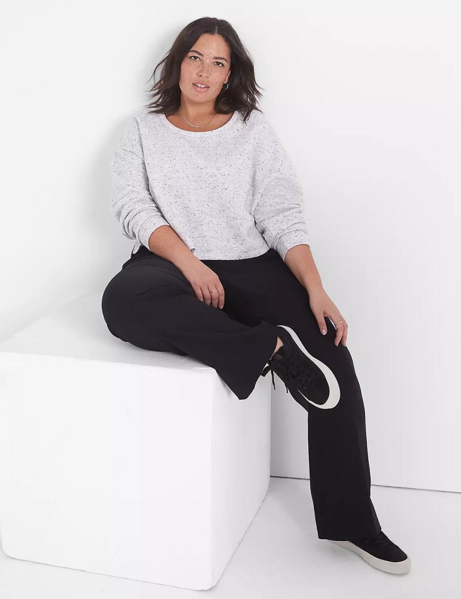 White Rose Lane Bryant LIVI Quilted Cropped Women Sweatshirts | TOX7486NF