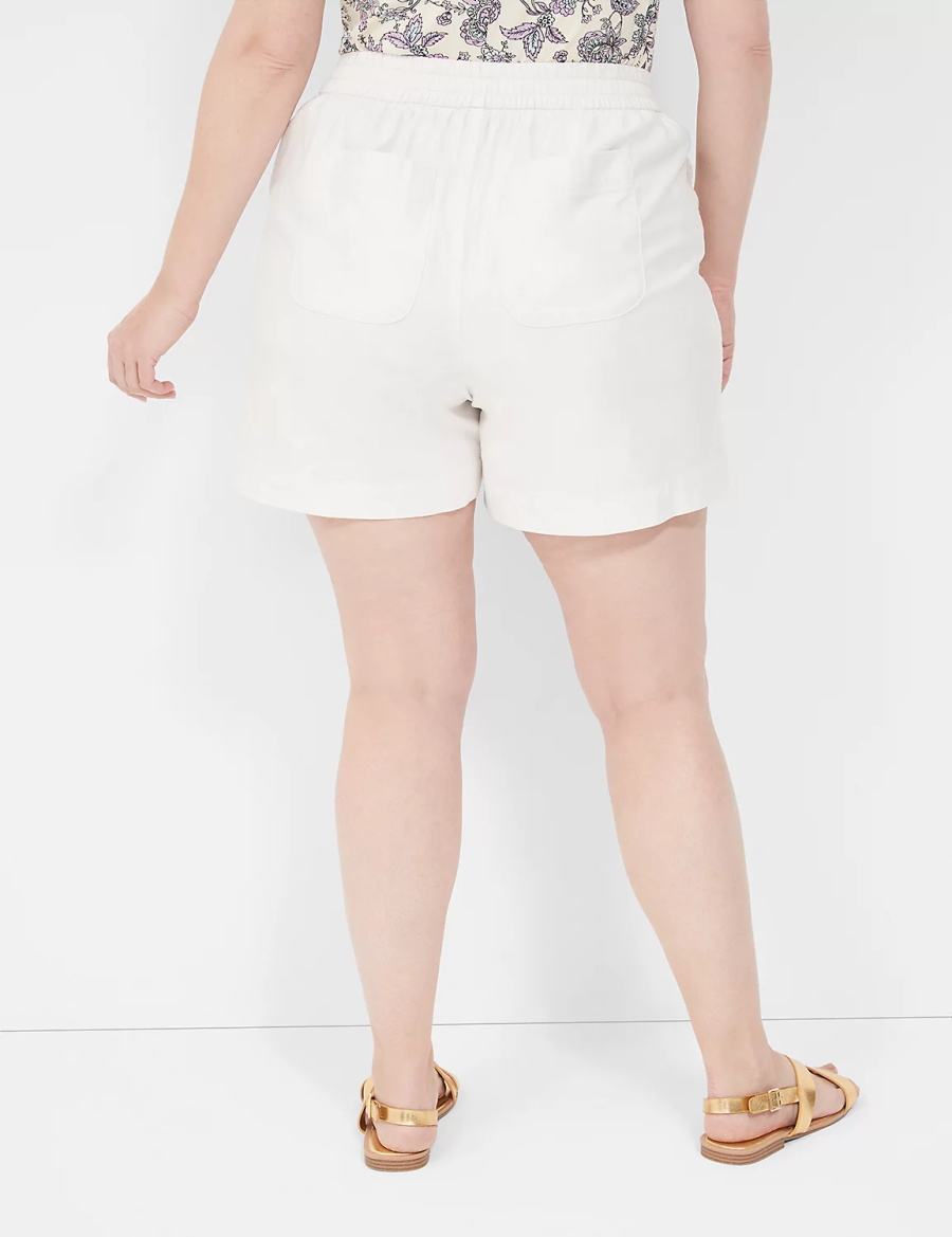 White Rose Lane Bryant Slub Pull-On Women Shorts | UUS108GM