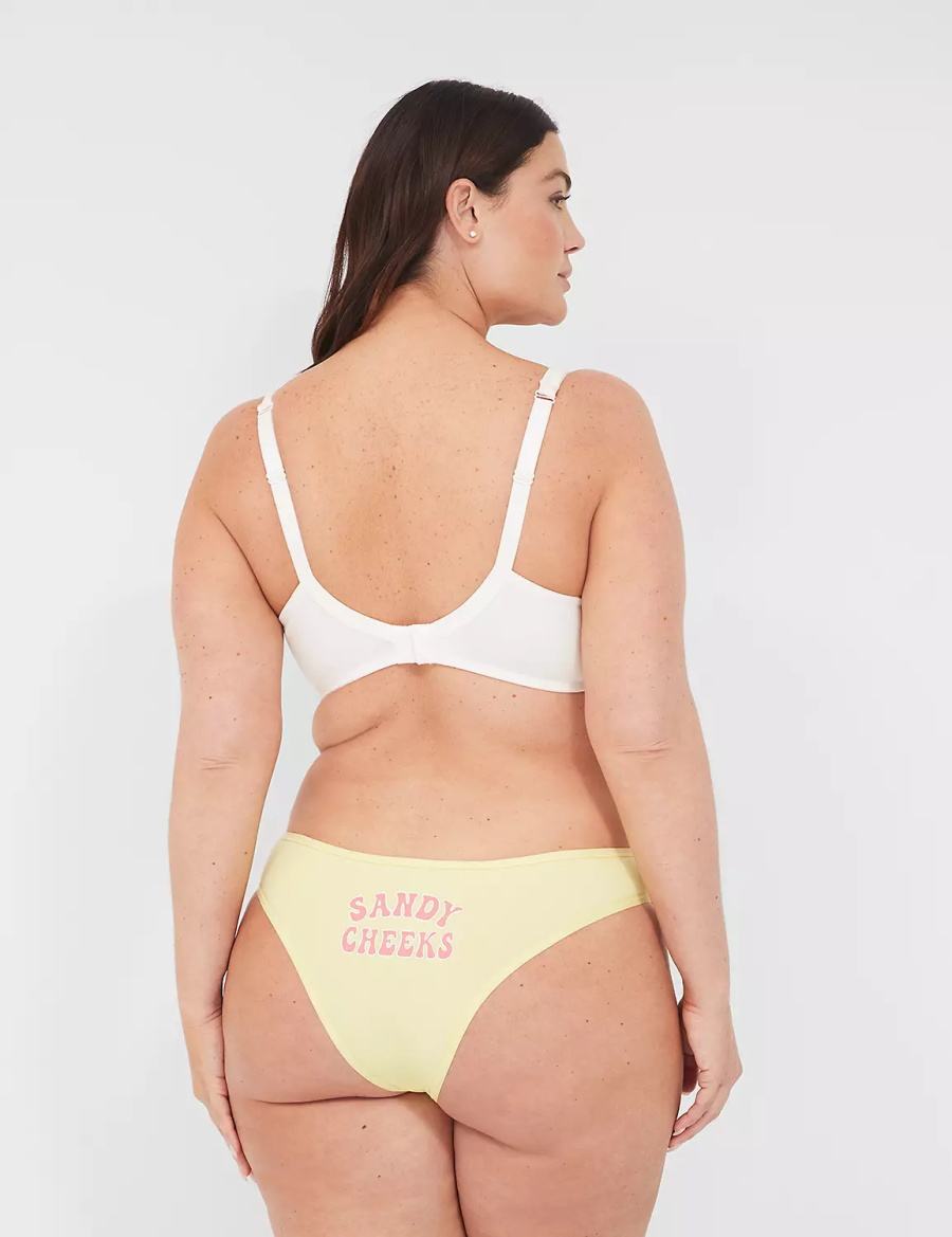 Yellow Lane Bryant Crush Cotton Dipped Tanga Women Briefs | MCK6587OX