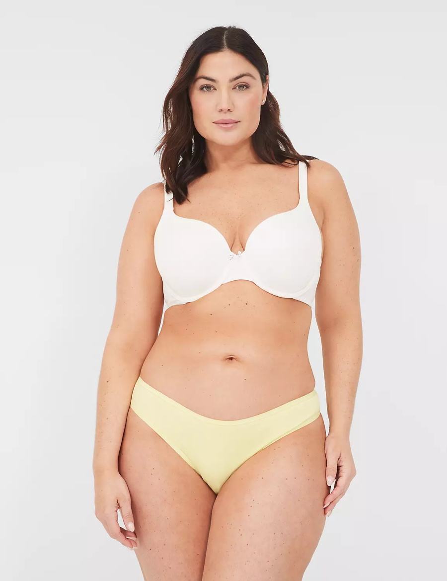 Yellow Lane Bryant Crush Cotton Dipped Tanga Women Briefs | MCK6587OX