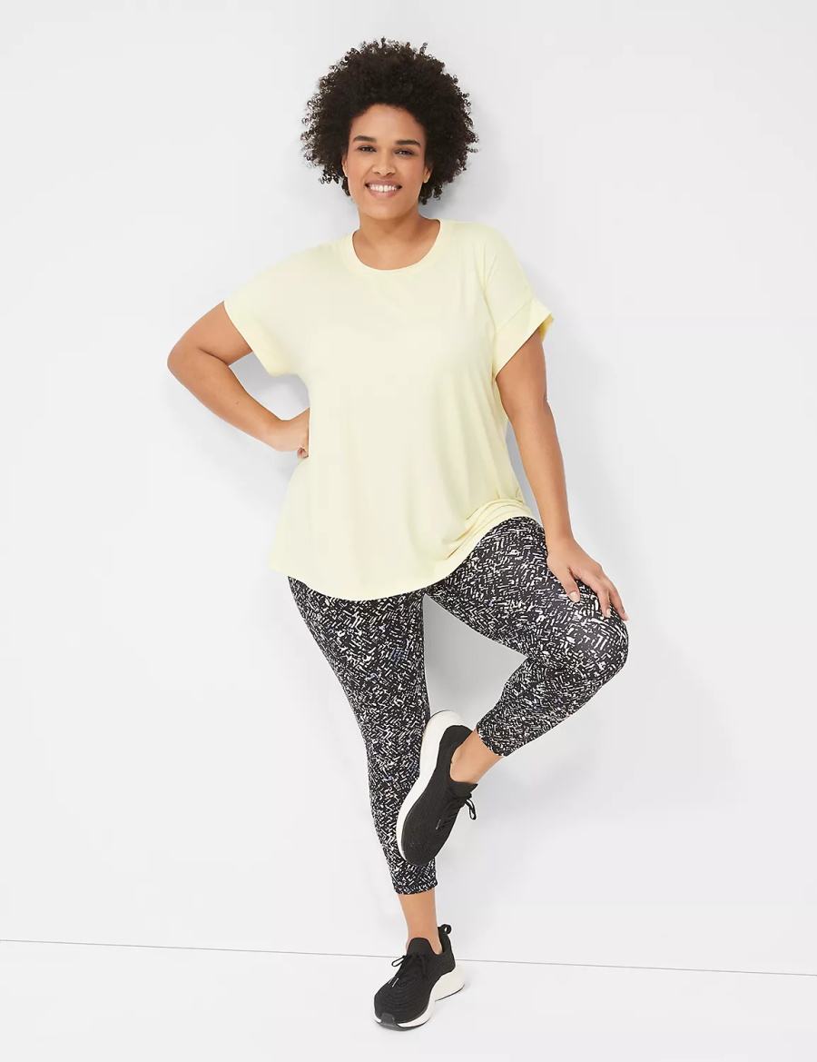 Yellow Lane Bryant LIVI Soft Crew-Neck Recycled Tee Women T Shirts | NZH2763CW