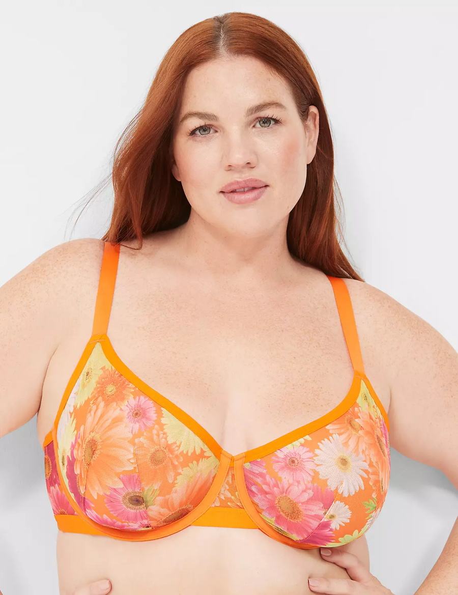 Yellow Lane Bryant Mesh Demi Women Unlined Bra | NEZ9959XF